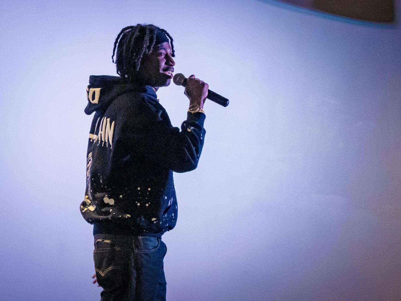 Sterling Scott on the mic at the Buyer Appreciation Party